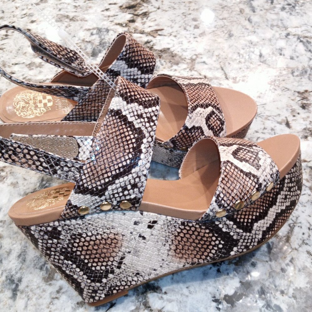 Vince Camuto Ventinda Snake Platform Sandals Wedge - Picture 6 of 7